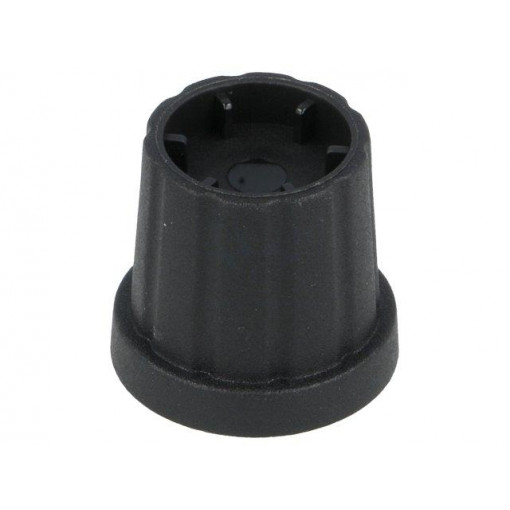 CL178883; Knob; with flange; plastic; Øshaft: 6mm; Ø16.5x19.2mm; black; CLIFF
