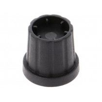 CL178882; Knob; with flange; plastic; Øshaft: 6mm; Ø16.5x19.2mm; black; CLIFF