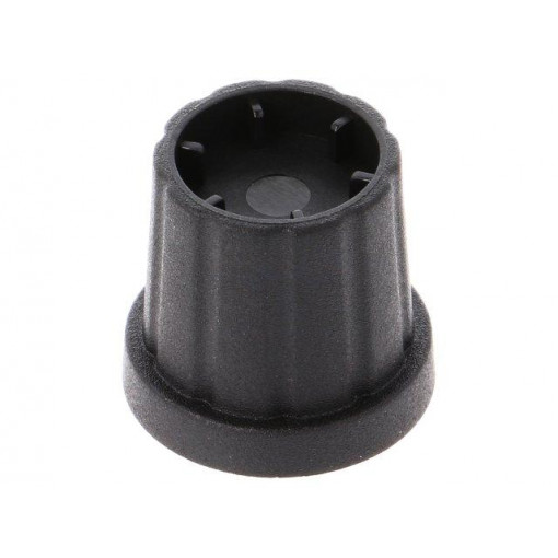 CL178882; Knob; with flange; plastic; Øshaft: 6mm; Ø16.5x19.2mm; black; CLIFF