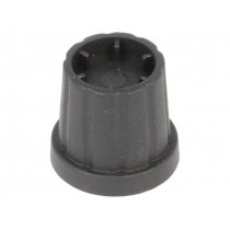CL178884; Knob; with flange; plastic; Øshaft: 6mm; Ø16.5x19.2mm; black; CLIFF