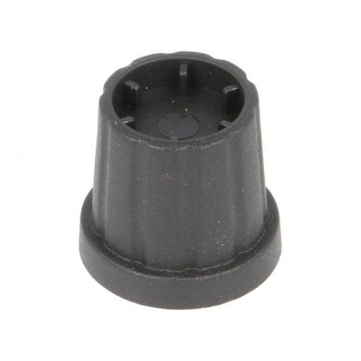 CL178884; Knob; with flange; plastic; Øshaft: 6mm; Ø16.5x19.2mm; black; CLIFF