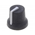 CL170844BR; Knob; with pointer; rubber,plastic; Øshaft: 6mm; Ø16.8x14.5mm; CLIFF