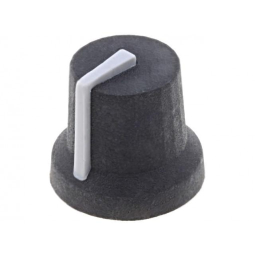 CL170844BR; Knob; with pointer; rubber,plastic; Øshaft: 6mm; Ø16.8x14.5mm; CLIFF