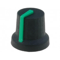 CL170847CR; Knob; with pointer; rubber,plastic; Øshaft: 6mm; Ø16.8x14.5mm; CLIFF