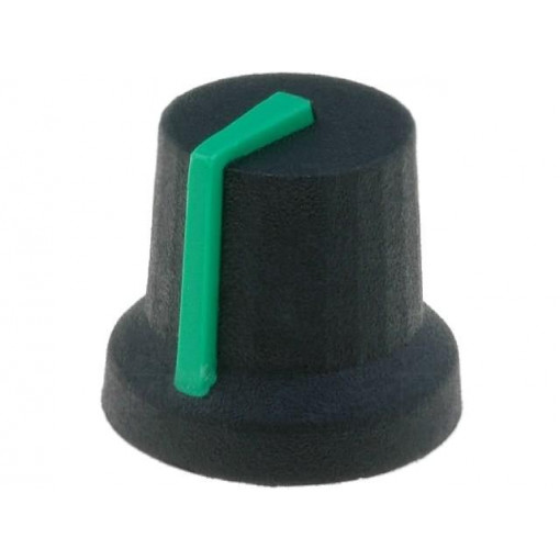 CL170847CR; Knob; with pointer; rubber,plastic; Øshaft: 6mm; Ø16.8x14.5mm; CLIFF