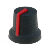CL170842CR; Knob; with pointer; rubber,plastic; Øshaft: 6mm; Ø16.8x14.5mm; CLIFF