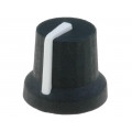 CL170841CR; Knob; with pointer; rubber,plastic; Øshaft: 6mm; Ø16.8x14.5mm; CLIFF