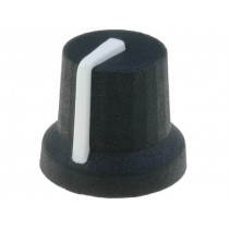 CL170841CR; Knob; with pointer; rubber,plastic; Øshaft: 6mm; Ø16.8x14.5mm; CLIFF
