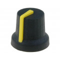 CL170845CR; Knob; with pointer; rubber,plastic; Øshaft: 6mm; Ø16.8x14.5mm; CLIFF