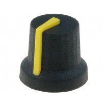 CL170845CR; Knob; with pointer; rubber,plastic; Øshaft: 6mm; Ø16.8x14.5mm; CLIFF