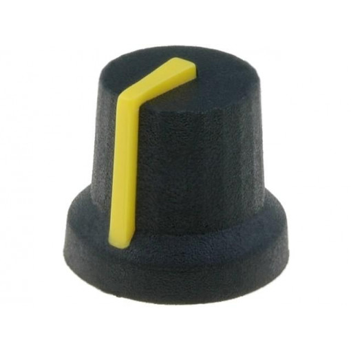 CL170845CR; Knob; with pointer; rubber,plastic; Øshaft: 6mm; Ø16.8x14.5mm; CLIFF