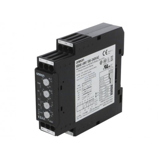 K8AK-AW1 100-240VAC; Module: current monitoring relay; AC current,DC current; DIN; OMRON