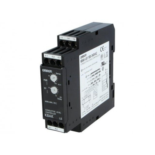 K8AK-LS1 100-240VAC; Module: level monitoring relay; conductive fluid level; DIN; OMRON