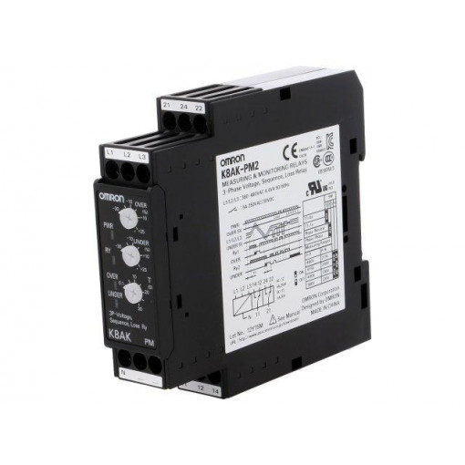 K8AK-PM2; Module: voltage monitoring relay; DIN; SPDT; 0.1÷30s; IP20; OMRON