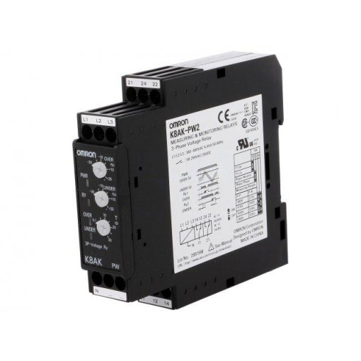 K8AK-PW2; Module: voltage monitoring relay; undervoltage,overvoltage; DIN; OMRON