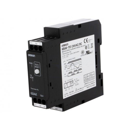 K8AK-TS1 24VAC/DC; Module: temperature monitoring relay; temperature; 24VAC; DIN; OMRON
