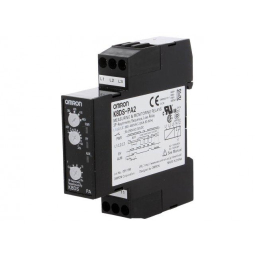 K8DS-PA2; Module: voltage monitoring relay; DIN; SPDT; 0.1÷30s; IP20; OMRON