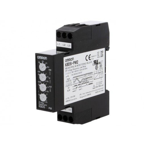 K8DS-PZ2; Module: voltage monitoring relay; DIN; SPDT; OUT 1: 250VAC/5A; OMRON