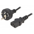 ; Cable; IEC C13 female,AS/NZS 3112 (I) plug; 1.8m; black; PVC; ESPE