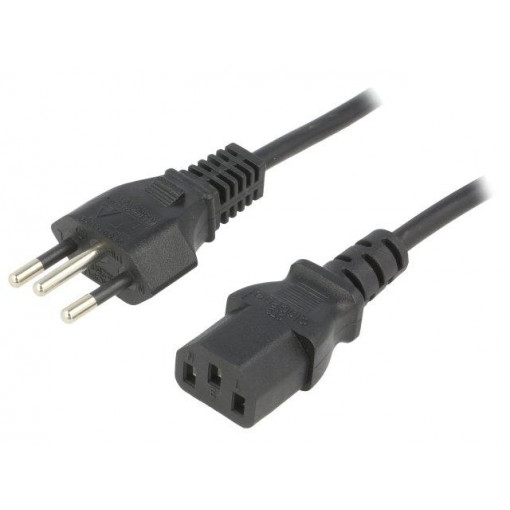 ; Cable; IEC C13 female,NBR 14136 (N) plug; 1.8m; black; PVC; 10A; ESPE
