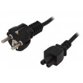 ; Cable; CEE 7/7 (E/F) plug,IEC C5 female; 1.8m; black; PVC; 2.5A; ESPE