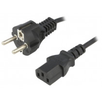 ; Cable; CEE 7/7 (E/F) plug,IEC C13 female; 1.8m; black; PVC; 10A; ESPE ; Cable; CEE 7/7 (E/F) plug,IEC C13 female; 1.8m; black; PVC; 10A; ESPE