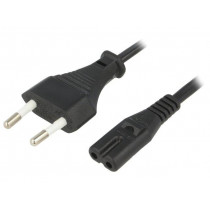 ; Cable; CEE 7/16 (C) plug,IEC C7 female; 1.5m; Sockets: 1; black; ESPE ; Cable; CEE 7/16 (C) plug,IEC C7 female; 1.5m; Sockets: 1; black; ESPE