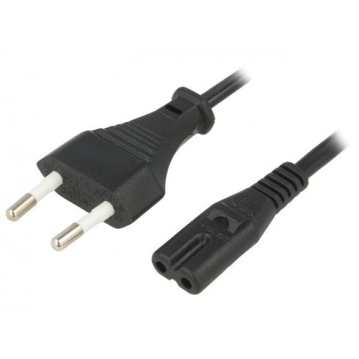 ; Cable; CEE 7/16 (C) plug,IEC C7 female; 1.5m; Sockets: 1; black; ESPE ; Cable; CEE 7/16 (C) plug,IEC C7 female; 1.5m; Sockets: 1; black; ESPE