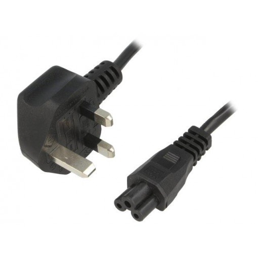 ; Cable; BS 1363 (G) plug,IEC C5 female; 1.5m; black; PVC; 2.5A; ESPE ; Cable; BS 1363 (G) plug,IEC C5 female; 1.5m; black; PVC; 2.5A; ESPE