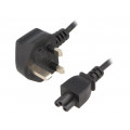 ; Cable; BS 1363 (G) plug,IEC C5 female; 1.8m; black; PVC; 2.5A; ESPE