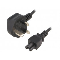 ; Cable; BS 1363 (G) plug,IEC C5 female; 1.8m; black; PVC; 2.5A; ESPE ; Cable; BS 1363 (G) plug,IEC C5 female; 1.8m; black; PVC; 2.5A; ESPE