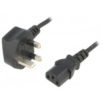 ; Cable; BS 1363 (G) plug,IEC C13 female; 1.8m; black; PVC; 10A; ESPE ; Cable; BS 1363 (G) plug,IEC C13 female; 1.8m; black; PVC; 10A; ESPE
