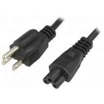 ; Cable; NEMA 5-15 (B) plug,IEC C5 female; 1.5m; black; PVC; 2.5A; ESPE