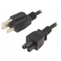 ; Cable; NEMA 5-15 (B) plug,IEC C5 female; 1.8m; black; PVC; 2.5A; ESPE