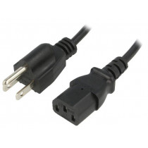 ; Cable; NEMA 5-15 (B) plug,IEC C13 female; 1.5m; black; PVC; 10A; ESPE