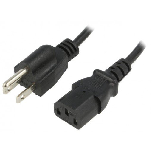 ; Cable; NEMA 5-15 (B) plug,IEC C13 female; 1.5m; black; PVC; 10A; ESPE