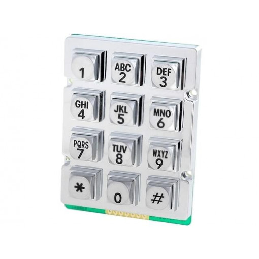 AK-207-A-SSB-WP-MM; Keypad: metal; No.of butt: 12; none; metal; 200mΩ; 1.2N; 20mA; W: 56mm; ACCORD