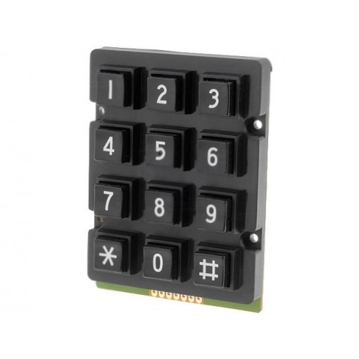 AK-207-N-BBW; Keypad: plastic; No.of butt: 12; none; plastic; 200mΩ; 1N; 20mA; ACCORD