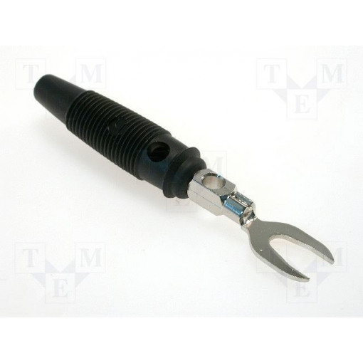 KB2SW; Plug; fork terminals; 60VDC; 30A; black; Overall len: 58.5mm; 1mΩ; HIRSCHMANN T&M KB2SW; Plug; fork terminals; 60VDC; 30A; black; Overall len: 58.5mm; 1mΩ; HIRSCHMANN T&M