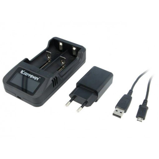 L2; Charger: for rechargeable batteries; Li-Ion; 3.6/3.7V; 1A; 5VDC; KEEPPOWER