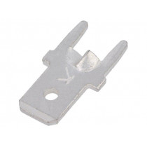 1212-ST; Terminal: flat; 4.8mm; 0.8mm; male; THT; brass; tinned; straight; KEYSTONE