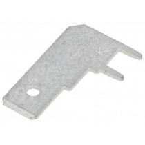 1266; Terminal: flat; 6.4mm; 0.8mm; male; THT; brass; tinned; angled 90°; KEYSTONE