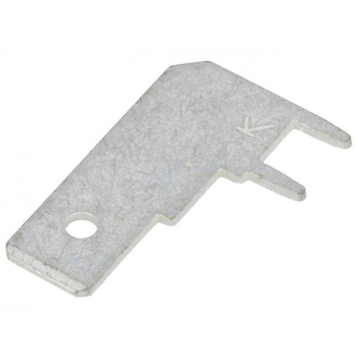 1266; Terminal: flat; 6.4mm; 0.8mm; male; THT; brass; tinned; angled 90°; KEYSTONE