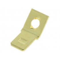 1280; Terminal: flat; 6.4mm; 0.8mm; male; M3; screw; brass; angled 45°; KEYSTONE