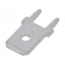 1287; Terminal: flat; 6.4mm; 0.8mm; male; THT; brass; tinned; straight; KEYSTONE