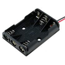 2480; Holder; Mounting: on panel; Leads: 150mm leads; Size: AAA,R3; KEYSTONE