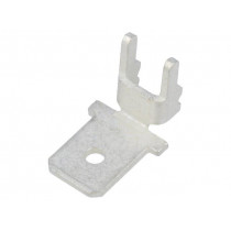 4914; Terminal: flat; 6.4mm; 0.8mm; male; THT; brass; tinned; angled 90°; KEYSTONE