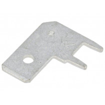 4966; Terminal: flat; 6.4mm; 0.8mm; male; THT; brass; tinned; angled 90°; KEYSTONE