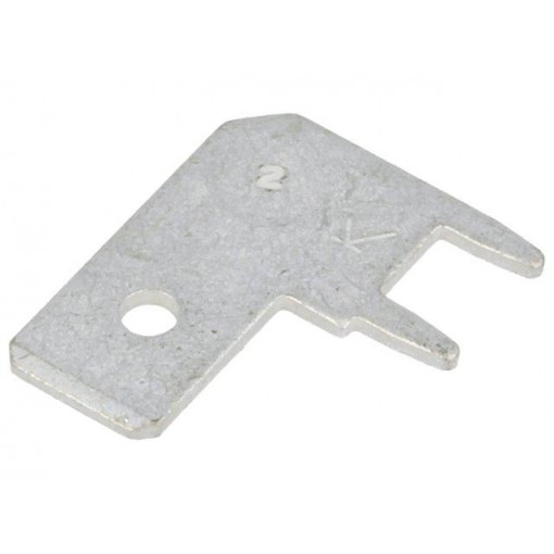 4966; Terminal: flat; 6.4mm; 0.8mm; male; THT; brass; tinned; angled 90°; KEYSTONE