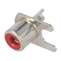 571; Socket; RCA; female; angled 90°; THT; brass; tinned; on PCBs; KEYSTONE